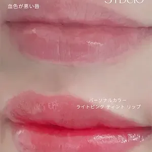BLINK STUDIO 明洞店 ライトピンクのティントリップの仕上がり