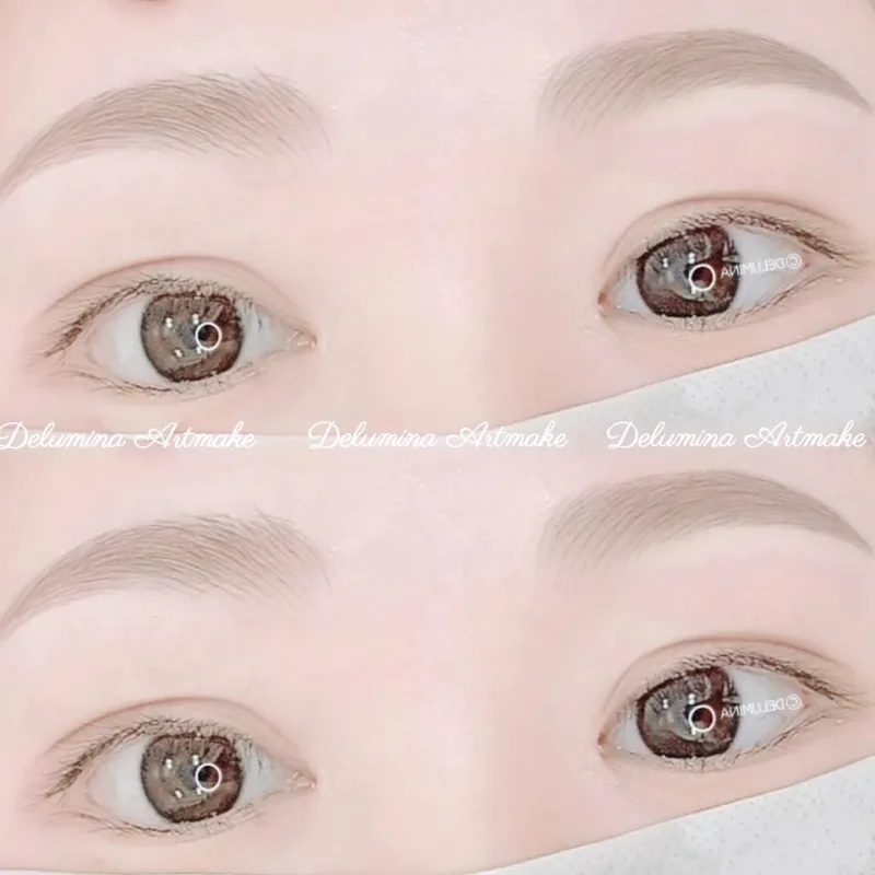 Delumina Beauty 江南店 眉アートメイクの施術前後の比較