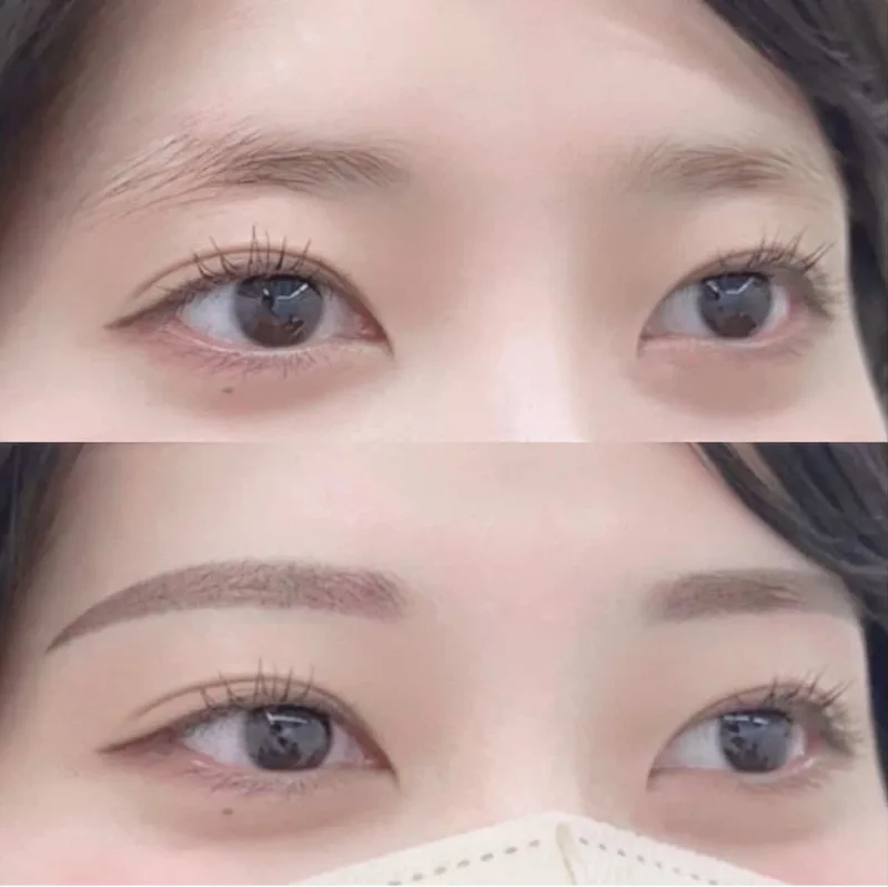 BLINK STUDIO 弘大店 眉アートメイクの施術前後の比較