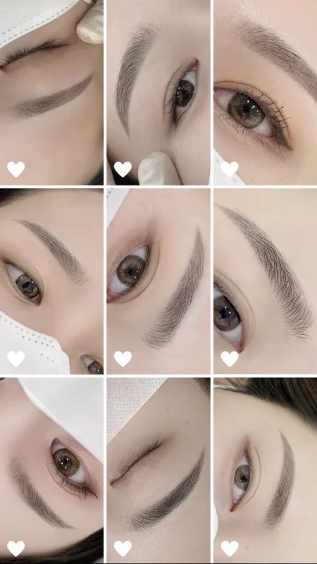 MOMOBIN（モモビン） 眉アートメイクの仕上がりを並べたバナー