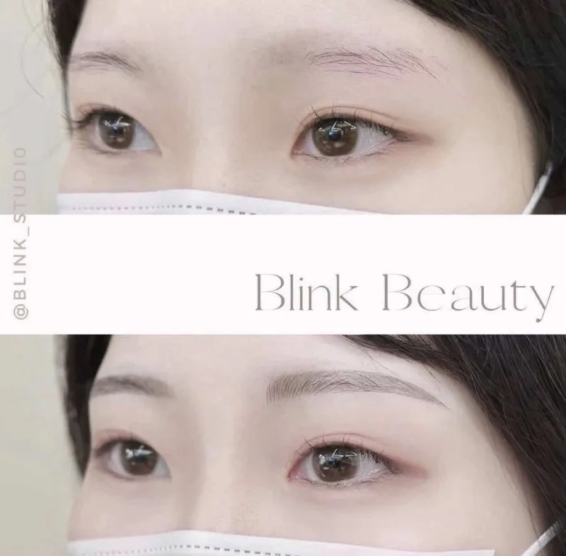 BLINK STUDIO 弘大店 眉アートメイクの施術前後の比較